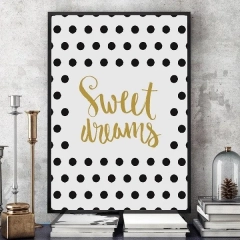 Sweet dreams - plakat designerski , wymiary - 30cm x 40cm, kolor ramki - czarny