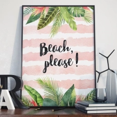 Plakat w ramie - beach, please! , wymiary - 40cm x 50cm, ramka - czarna 