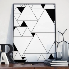 Plakat w ramie - triangular chaos , wymiary - 30cm x 40cm, ramka - biała 