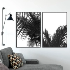 Zestaw dwóch plakatów - black tropics , wymiary - 20cm x 30cm (2 sztuki), kolor ramki - biały