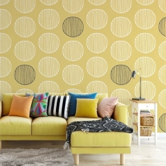 Tapeta na ścianę - dotty yellow , rodzaj - tapeta flizelinowa laminowana