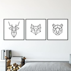 Zestaw trzech plakatów - geometric wilderness , wymiary - 60cm x 60cm (3 sztuki), kolor ramki - biały