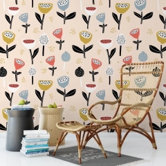 Tapeta na ścianę - flowers of rainbow , rodzaj - tapeta flizelinowa