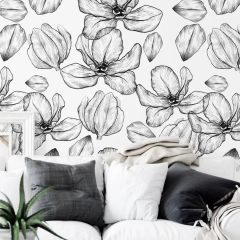 Tapeta na ścianę - flowers sketch , rodzaj - tapeta flizelinowa laminowana