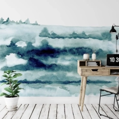 Tapeta na ścianę - forest watercolor , rodzaj - tapeta flizelinowa