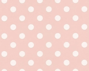 Tapeta różowa w białe kropki grochy 36934-3 winylowa na flizelinie