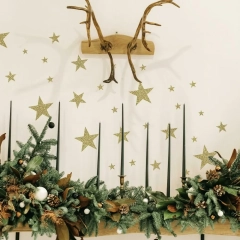 NAKLEJKA ŚWIĄTECZNA GWIAZDY GWIAZDKI Z EFEKTEM BROKATOWYM RMK4832SCS