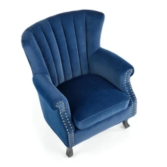 Fotel wypoczynkowy velvet granatowy Titan
