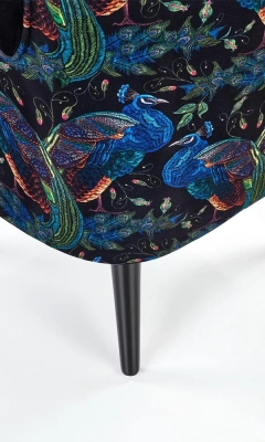 Fotel wypoczynkowy tapicerowany czarny / wielokolorowy Pagoni