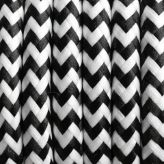 Jesionowa Lampa Podłogowa TALES - Czarny Abażur / Zig-zag