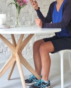 Okrągły Stół Jadalniany JUBI BOLD śr. 110cm Dąb Delkatny Niebieski