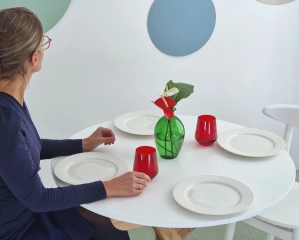 Rozsuwany Okrągły Stół JUBI 90cm Biały