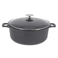 CHOC EXTREME Garnek niski ze szklaną pokrywą śr. 20 cm / DE BUYER