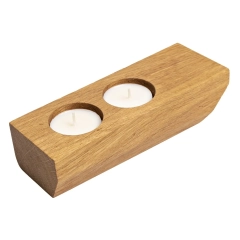 STRATOS Świecznik dębowy 17 x 6 cm / VERLO