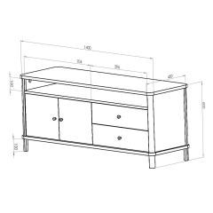 Szafka RTV ASHME 140x45x60cm Szałwiowa