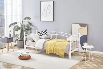 Łóżko jednoosobowe z wysuwanym dodatkowym materacem białe 90 x 200 cm Ariza