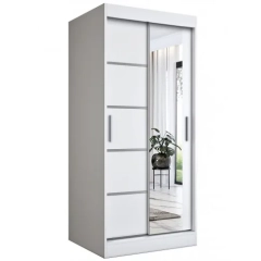 Biała szafa przesuwna z lustrem F2-R28