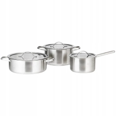 Zestaw 3 garnków kuchennych ze stali nierdzewnej