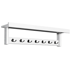 Ścienny wieszak na płaszcze z 7 podwójnymi haczykami i półką