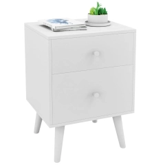 Drewniana szafka nocna z 2 szufladami 45 x 39,5 x 62 cm