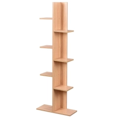 Drewniany regał pokojowy z 7 poziomami