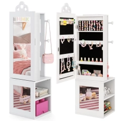 Szafka na biżuterię z lustrem dla dzieci 3 w 1