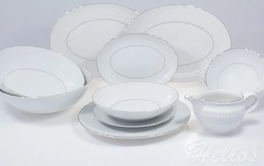 Serwis obiadowy bez wazy dla 12 os. / 44 części - 3607 SOFIA / Platynowa