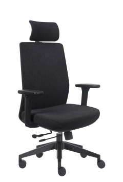 FOTEL ERGONOMICZNY PROSPERO TKANINA, CZARNY