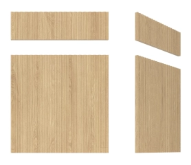 Front ryflowany F 512-F - Dąb surowy