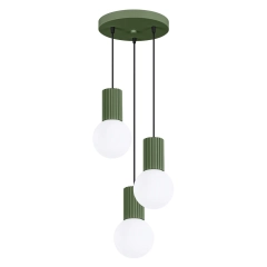 Lampa wisząca HALO 3P zielona oliwka