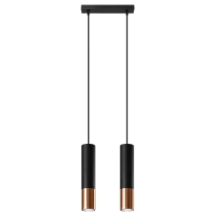 Lampa wisząca LOOPEZ 2 czarny/miedź