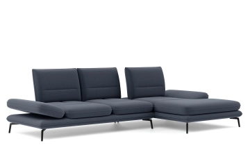 Narożnik MODERNO : Kolor obicia - Tkanina zmywalna Mystic 214 273-353 cm na wymiar ciemnoszary nowoczesny skandynawski loft industrial