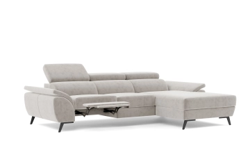 Narożnik TIERRA 275x180 cm : Kolor obicia - Tkanina zmywalna Zoya 2 beżowy nowoczesny glamour retro