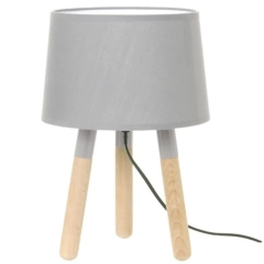 Lampa stołowa ORBIT wood jasny szary