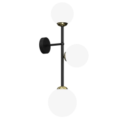 Lampa ścienna, kinkiet POP 3 czarna, złota