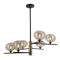 Lampa sufitowa, wisząca MESTA 6 bursztynowa