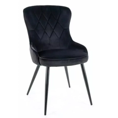 Krzesło tapicerowane LOTUS velvet czarny