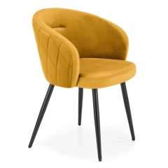 Krzesło tapicerowane K430 velvet musztardowy