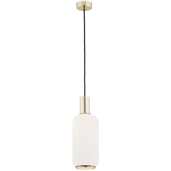 Lampa wisząca SAGUNTO złota klosz podłużny