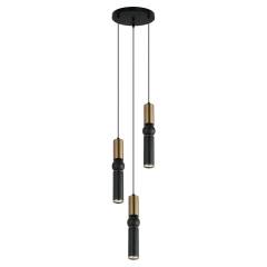 Lampa wisząca ISIDORA 3 złota, czarna