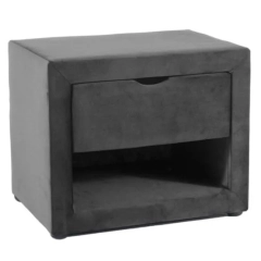Szafka nocna z szufladą ET-001 velvet szary
