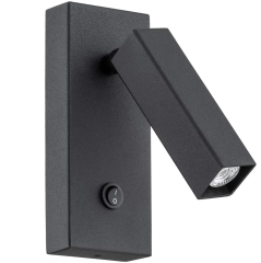 Kinkiet, lampa ścienna z włącznikiem ROCK czarna
