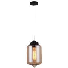 Lampa wisząca TUBE 1C czarna bursztyn