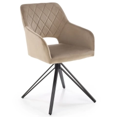 Krzesło obrotowe tapicerowane K535 velvet beż