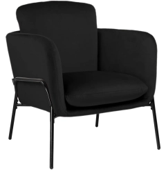 Fotel wypoczynkowy z podłokietnikami KORN velvet czarny G-77