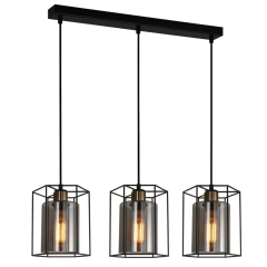 Lampa sufitowa, wisząca KALULA 3 klosz dymiony