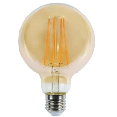 Żarówka LED 6W E27 G125 AMBER 2000K duża bursztynowa