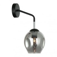 Lampa ścienna, kinkiet BORGO czarny dymiony