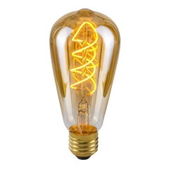 Żarówka E27 4W 2200K ST64 Spiral Amber