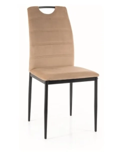 Krzesło tapicerowane welurowe RIP beżowy